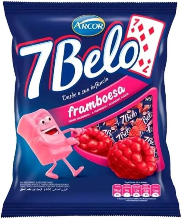 Bala Mastigável 7 Belo Framboesa Pacote 500g